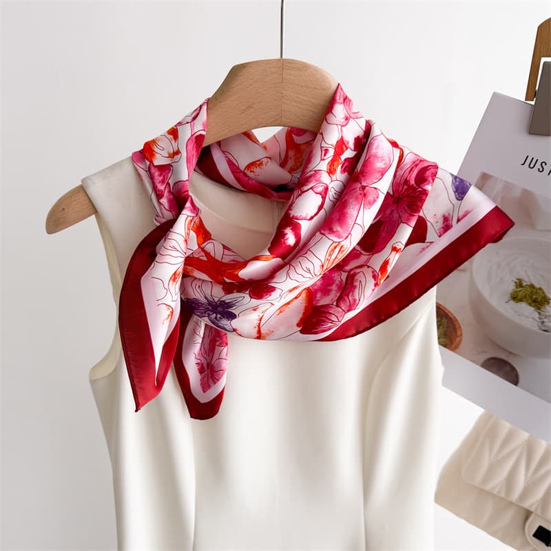 Women's Floral Silk Scarf